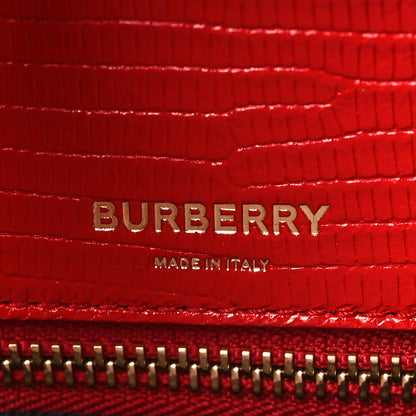 Burberry Calfskin Lizard Embossed Medium Title Tote Red 6 of 8