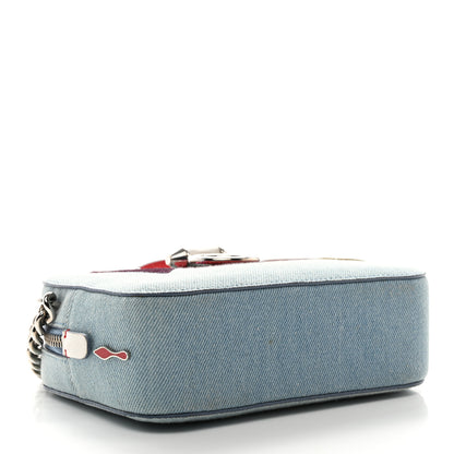 Christian Louboutin Denim Sequin Love Mini Rubylou Crossbody Blue Multicolor 4 of 12