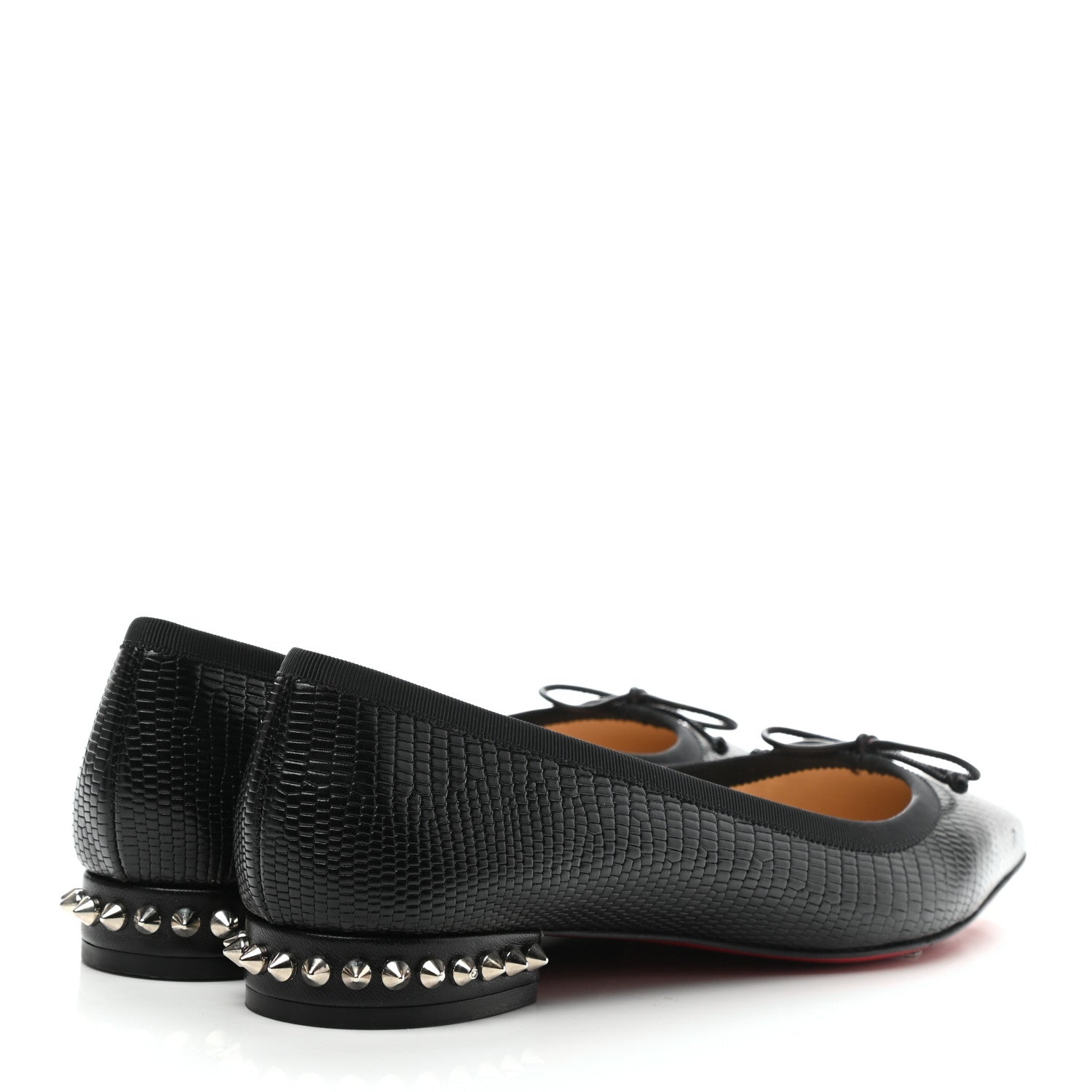Christian Louboutin Nappa Spiked Hall Flats 37 Black 4 of 9