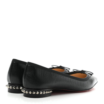Christian Louboutin Nappa Spiked Hall Flats 37 Black 4 of 9