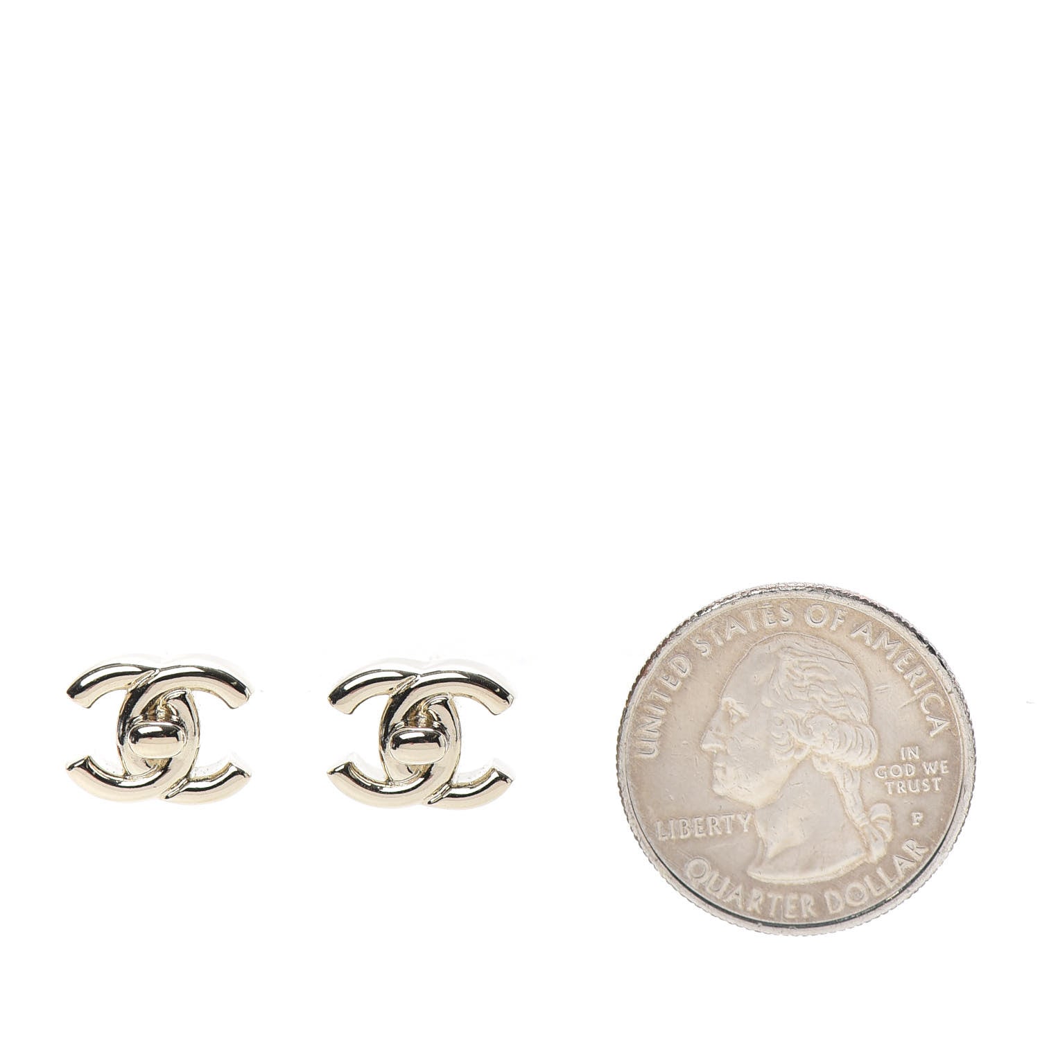 Chanel Metal CC Turnlock Earrings Gold 2 of 5