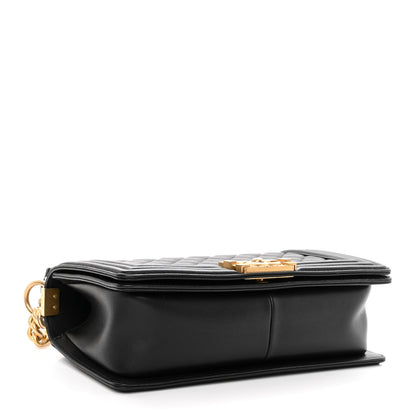 Chanel Calfskin Medium Boy Logo Top Handle Flap Black 4 of 9