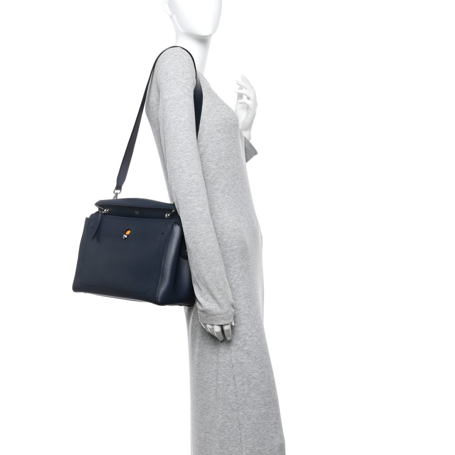 Vitello Baltico Dolce DotCom Satchel Navy Yellow