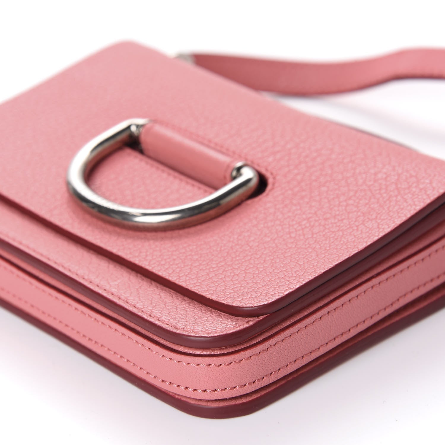 Burberry Goatskin Mini D-Ring Bag Bright Coral Pink 7 of 11
