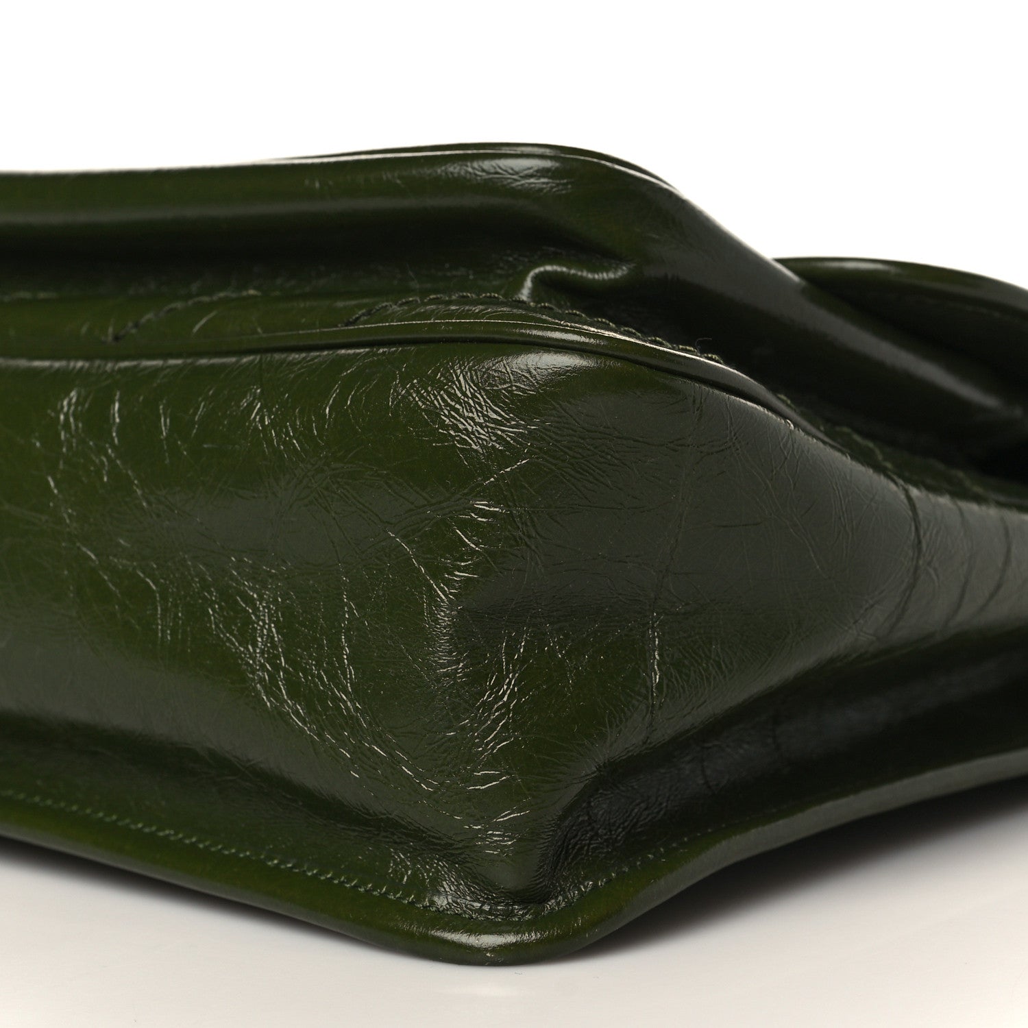 Saint Laurent Crinkled Lambskin Matelasse Monogram Medium Niki Chain Satchel Green 9 of 10