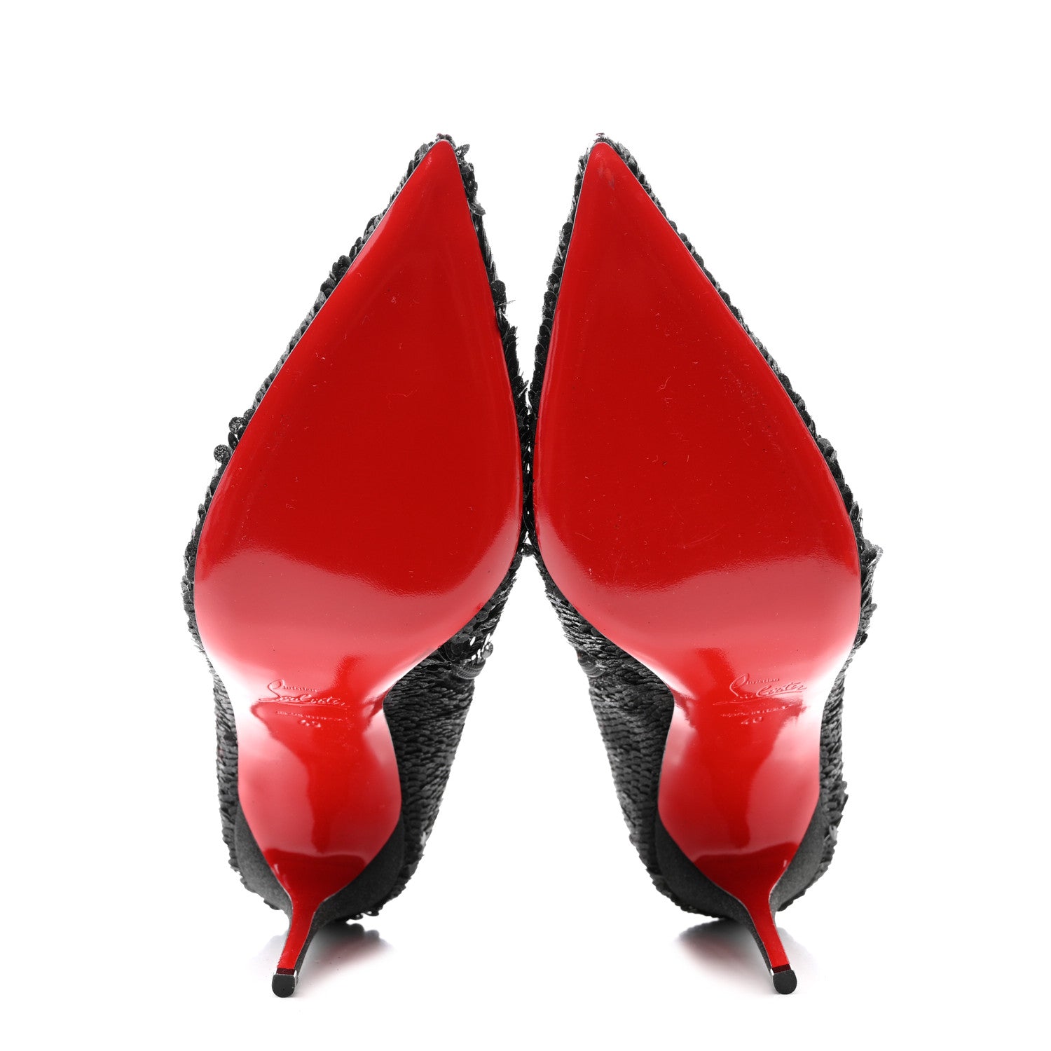 Christian Louboutin Calfskin Glitter Paillete Moulakate 100 Ankle Boot 35.5 Charbon 5 of 8