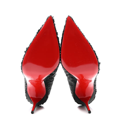 Christian Louboutin Calfskin Glitter Paillete Moulakate 100 Ankle Boot 35.5 Charbon 5 of 8