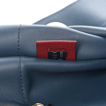 Gucci Suede Calfskin Large Rajah Chain Tote New Blue Romantic Cherry 6 of 10