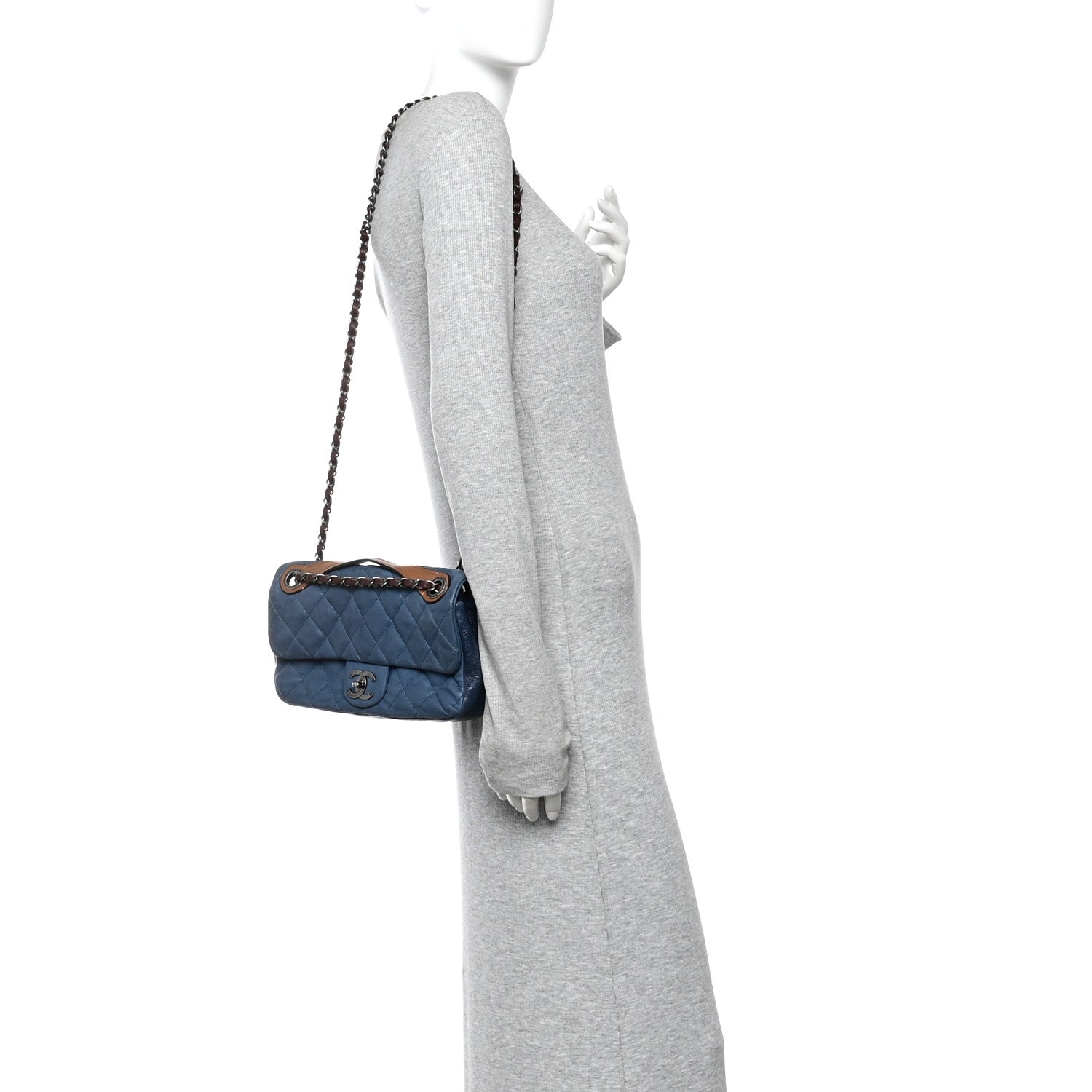 Chanel Iridescent Calfskin Medium In The Mix Flap Blue 2 of 13