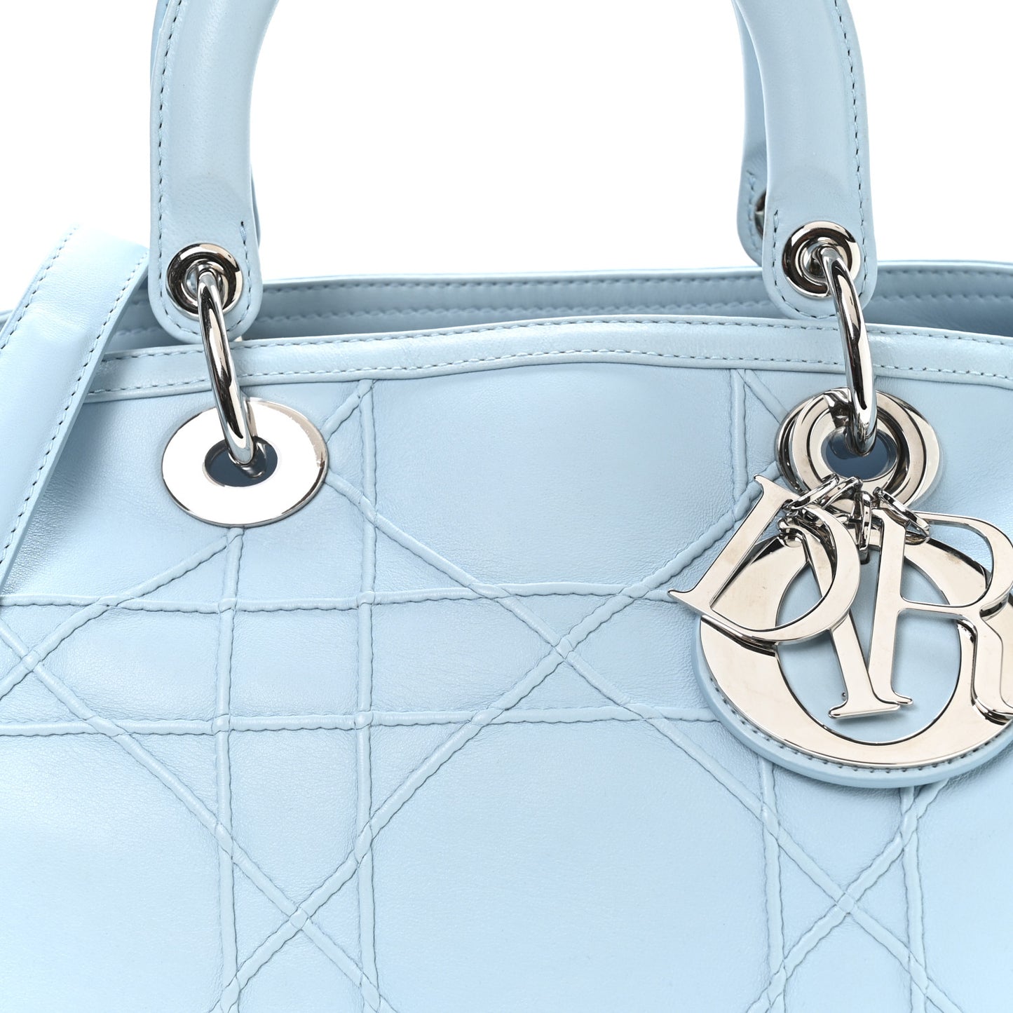 Lambskin Cannage Granville Polochon Light Blue