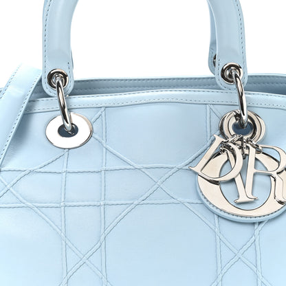 Christian Dior Lambskin Cannage Granville Polochon Light Blue 8 of 10