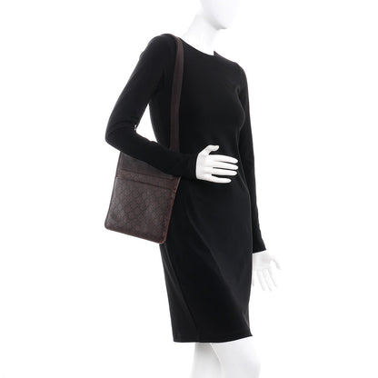 Gucci Guccissima Medium Flat Messenger Bag Dark Brown 2 of 10
