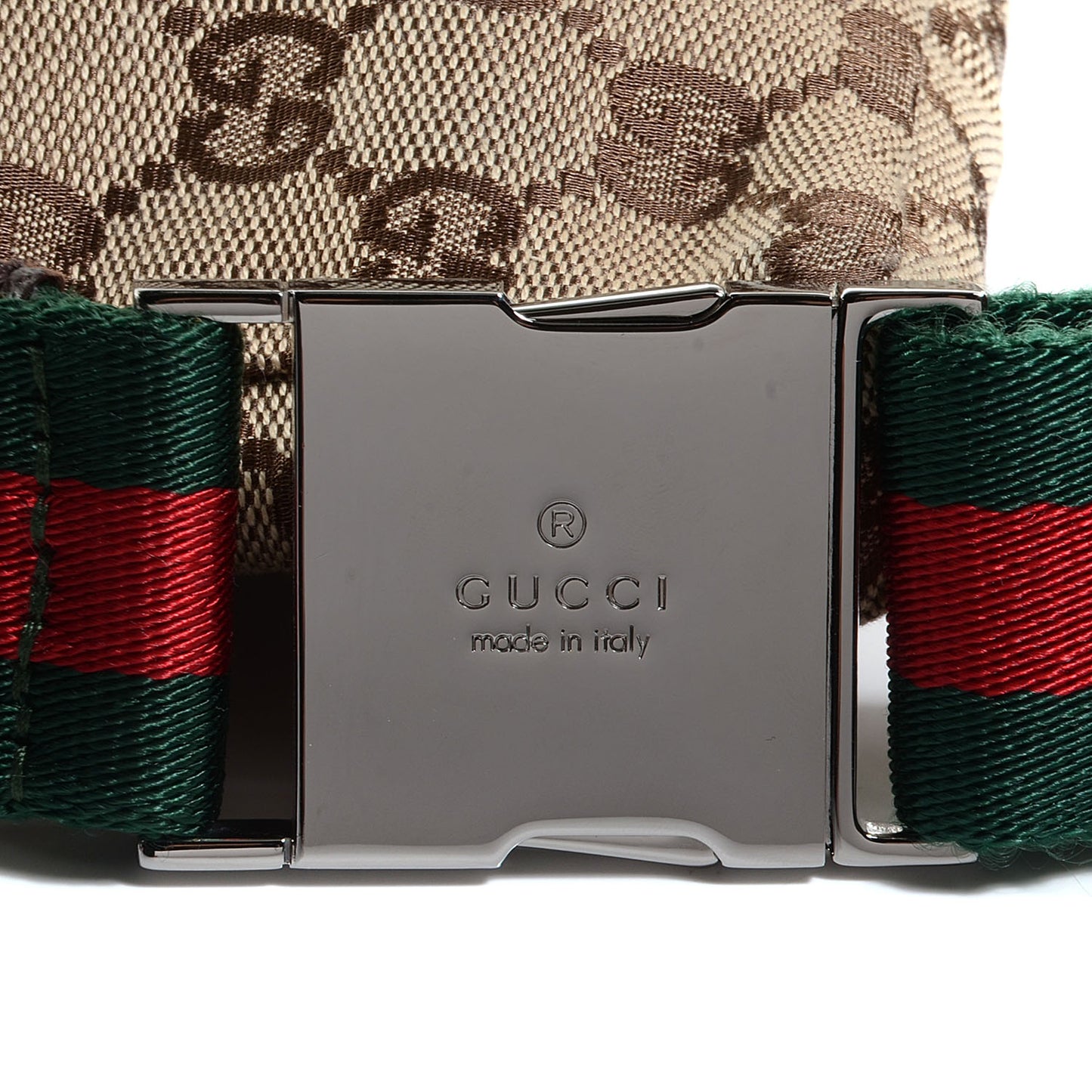 Monogram Web Belt Bag Dark Brown