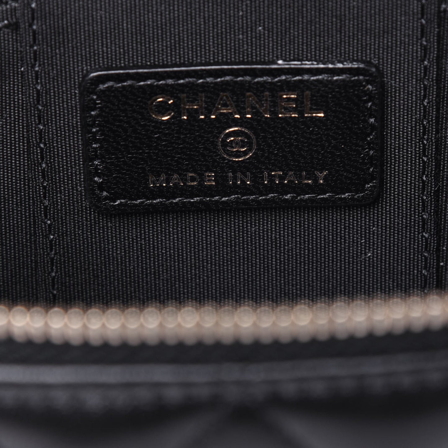 Lambskin Quilted Top Handle Mini Vanity Case With Chain Black