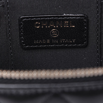 Chanel Lambskin Quilted Top Handle Mini Vanity Case With Chain Black 6 of 11