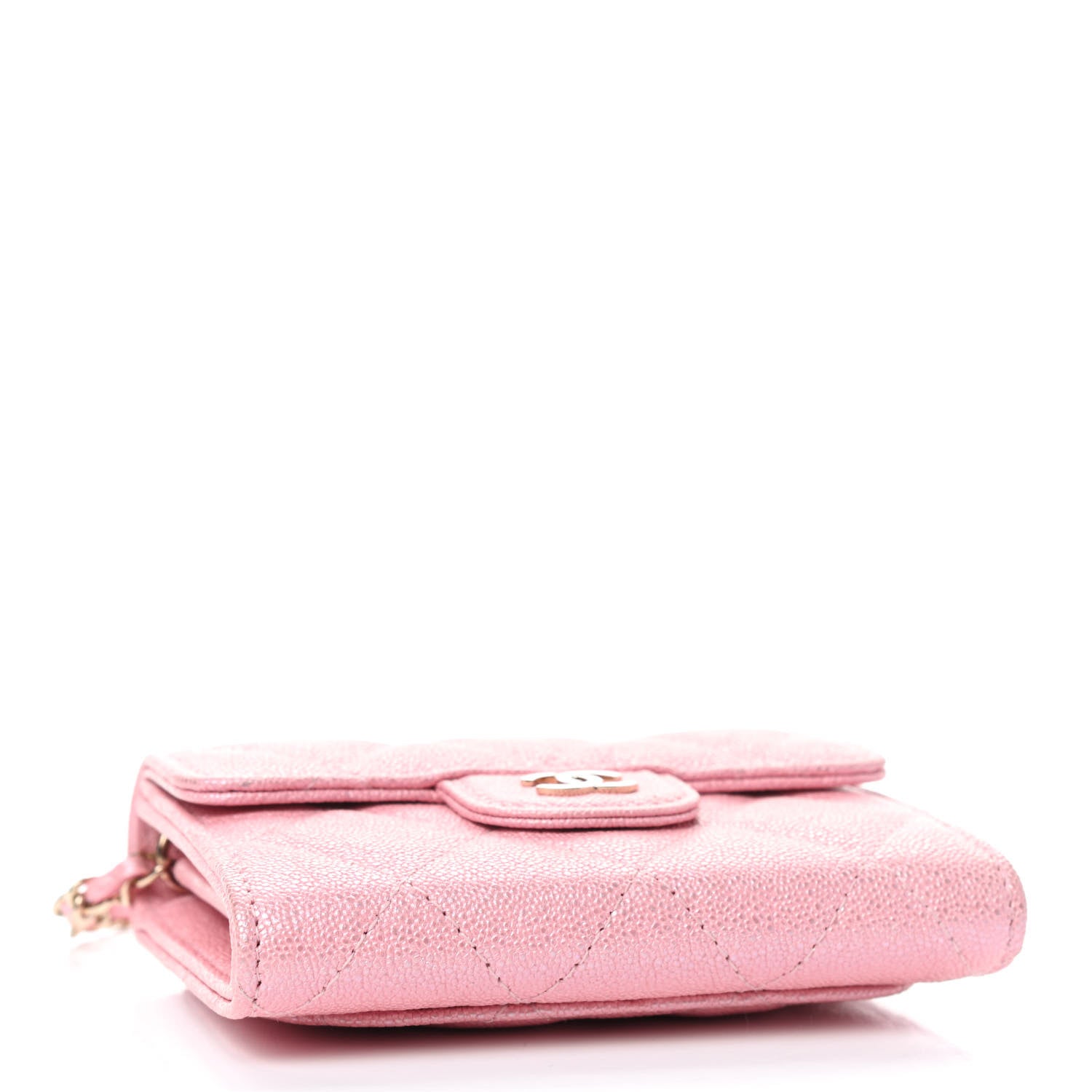 Chanel Iridescent Caviar Quilted Flap Card Holder On Chain Pink 4 of 10
