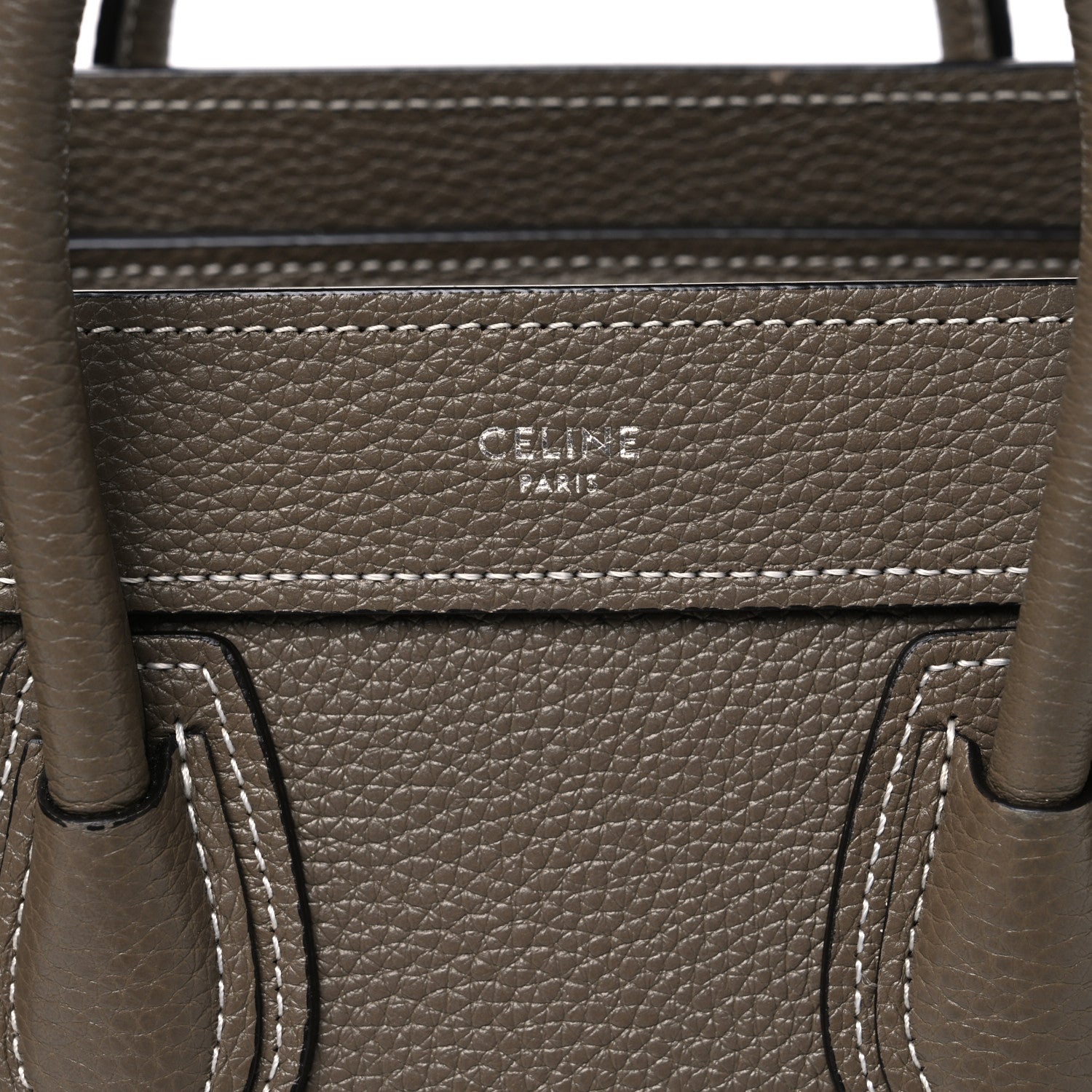 Celine Drummed Calfskin Nano Luggage Souris 8 of 10