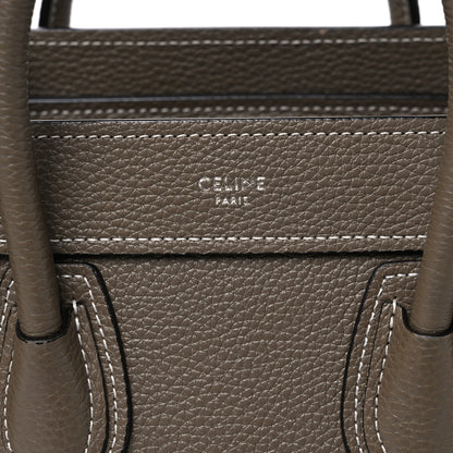 Celine Drummed Calfskin Nano Luggage Souris 8 of 10