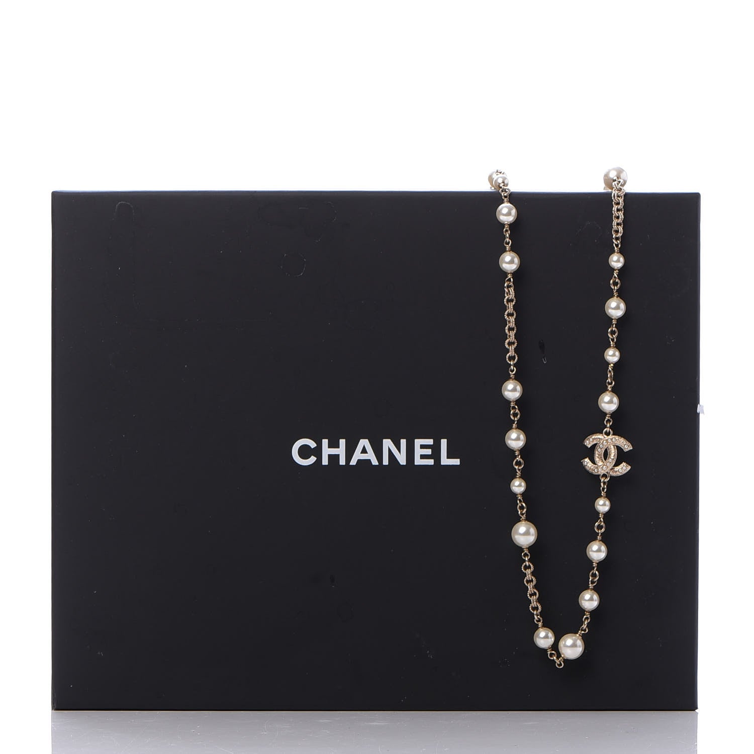 Chanel Pearl CC Necklace Light Gold 6 of 6