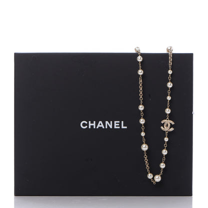 Chanel Pearl CC Necklace Light Gold 6 of 6