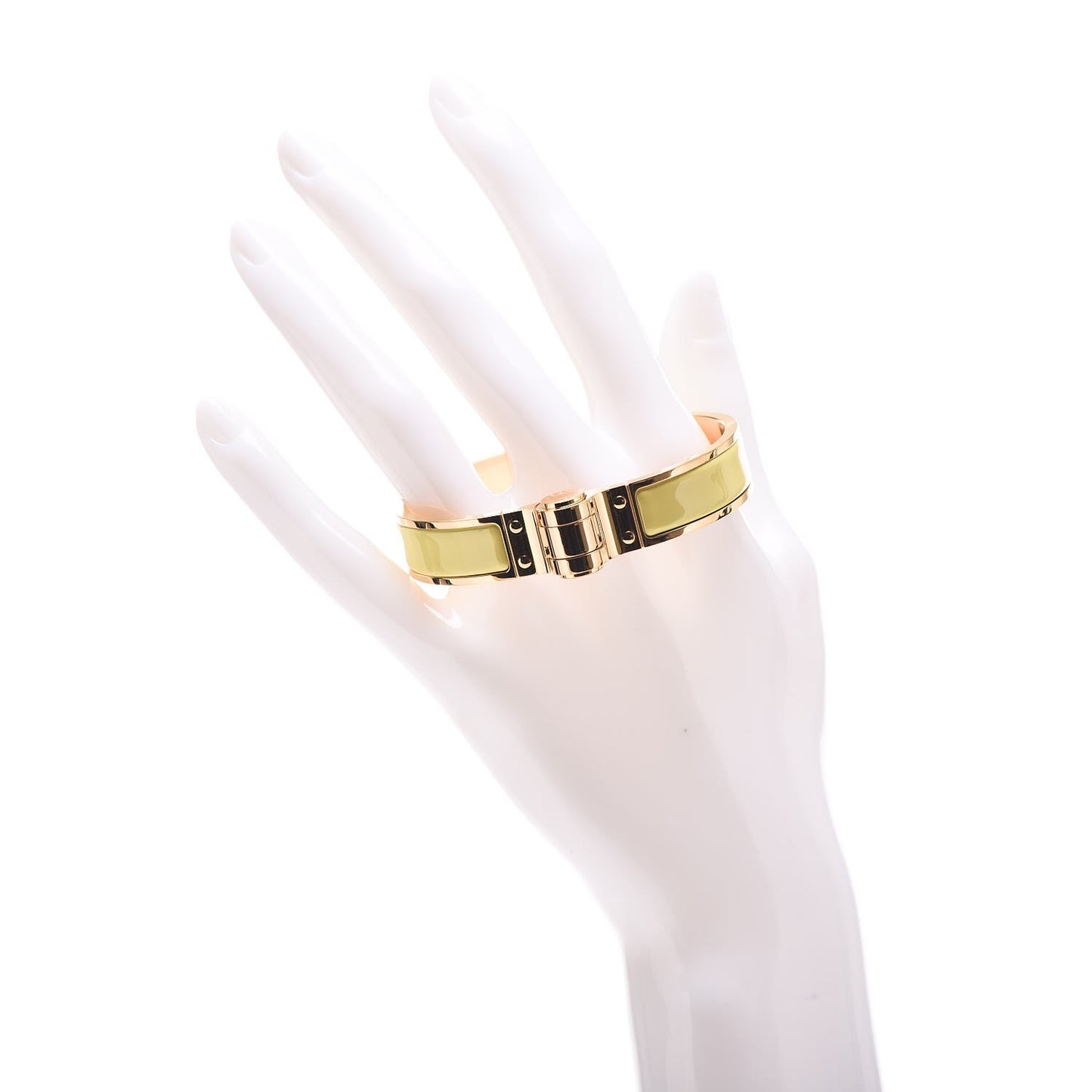Enamel Charniere Uni Narrow Hinged Bracelet S Jaune D'Or