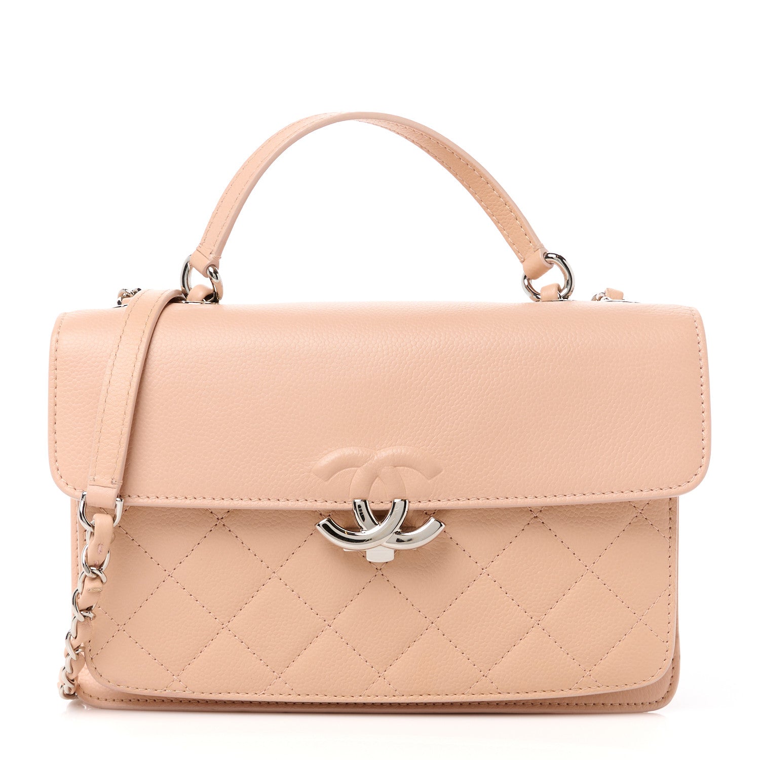 Chanel Goatskin Quilted Large CC Box Flap Beige 1 of 12