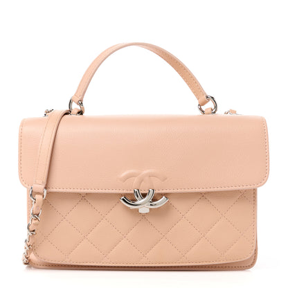 Chanel Goatskin Quilted Large CC Box Flap Beige 1 of 12