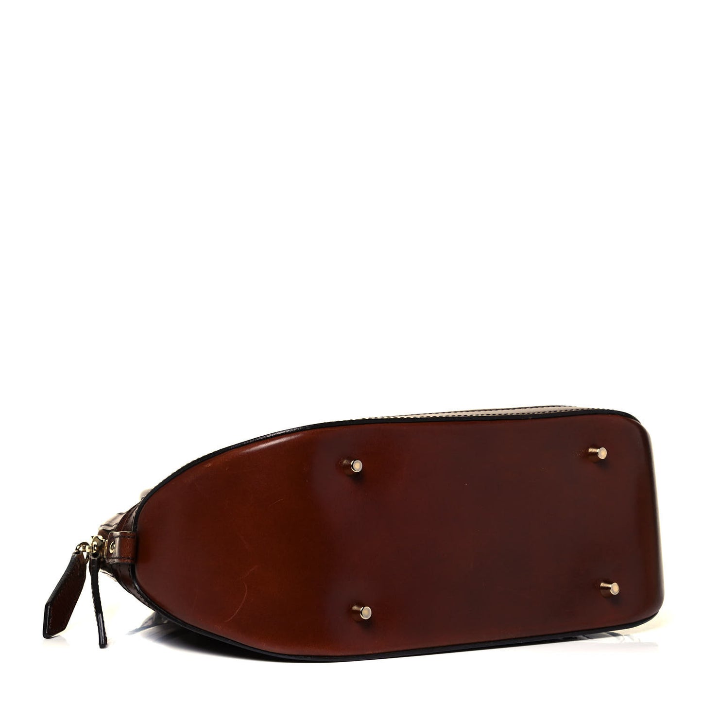 Bridle Calfskin Small Orchard Bowling Bag Dark Tan