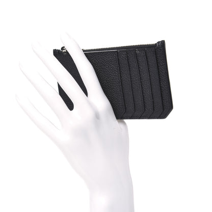 Saint Laurent Grained Calfskin 5 Fragments Zip Pouch Card Holder Black 3 of 8