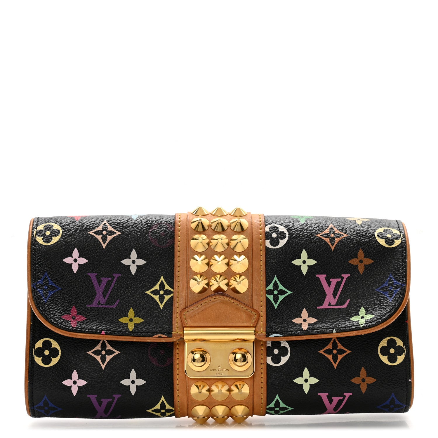 Louis Vuitton Monogram Multicolor Courtney Clutch Black 1 of 10