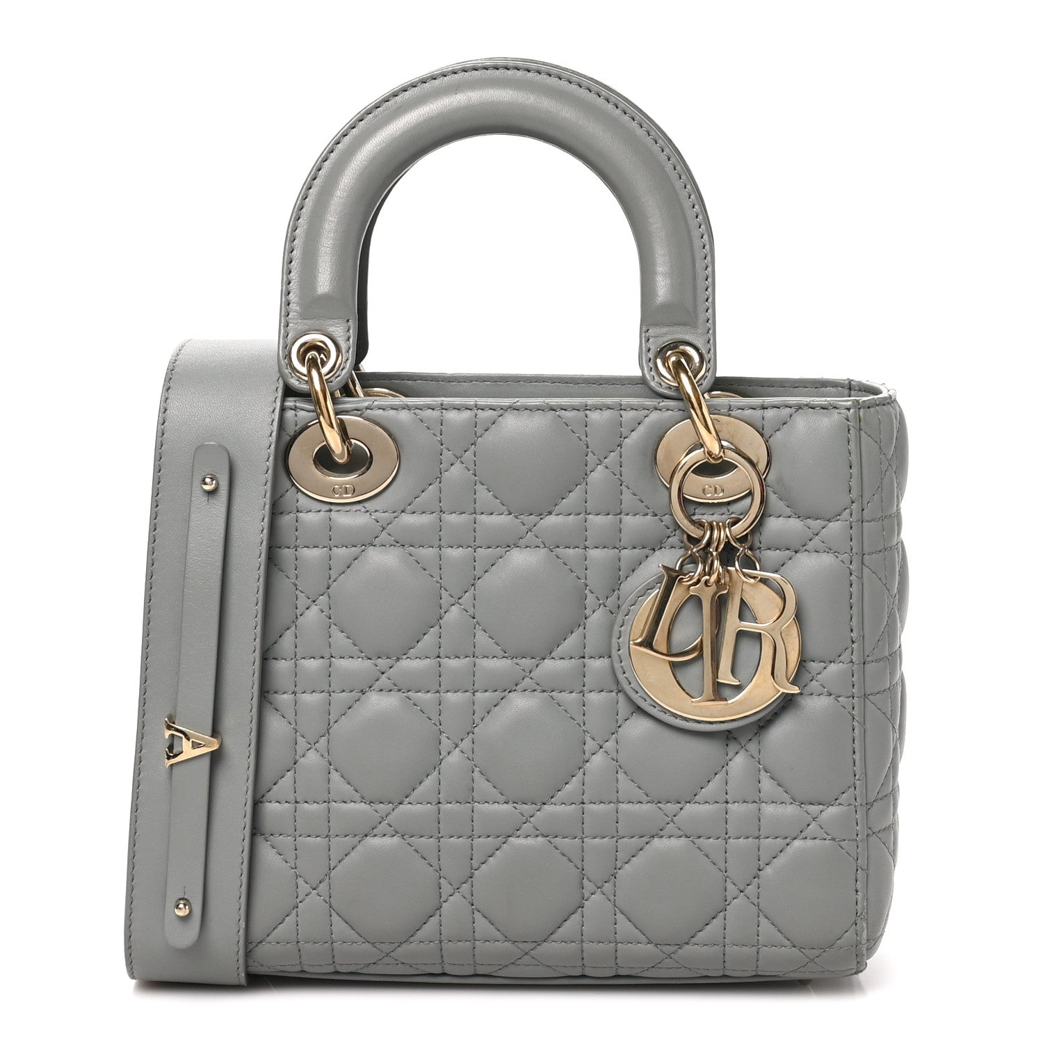 Christian Dior Lambskin Cannage Small My ABCDior Lady Dior Grey 1 of 10