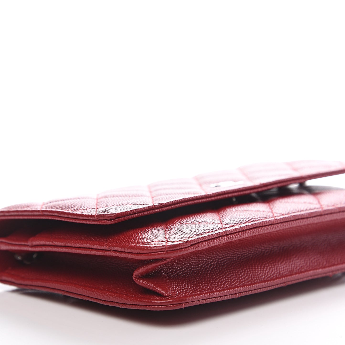 Caviar Quilted Wallet on Chain WOC Red