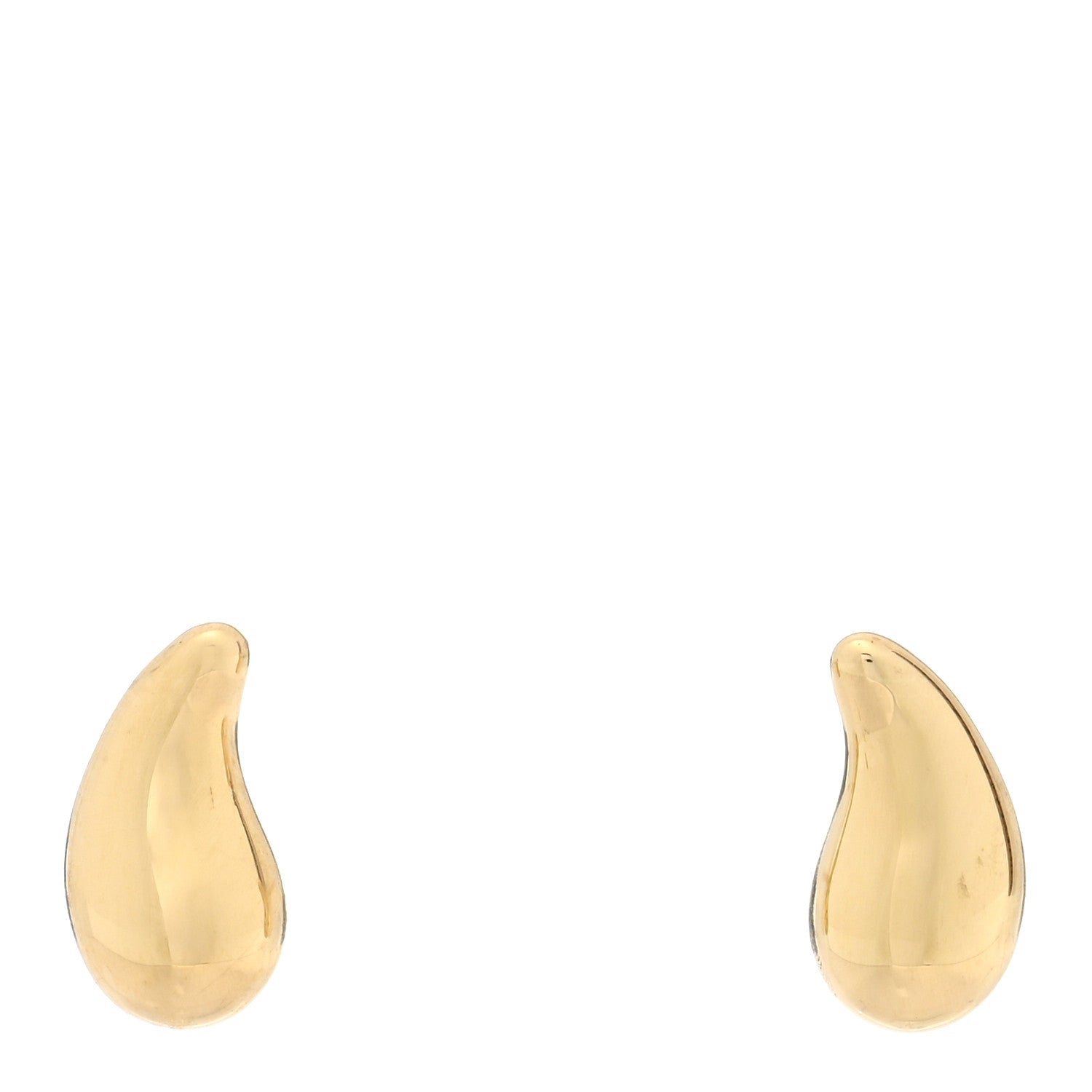 Tiffany 18K Yellow Gold 10mm Elsa Peretti Teardrop Earrings 1 of 4