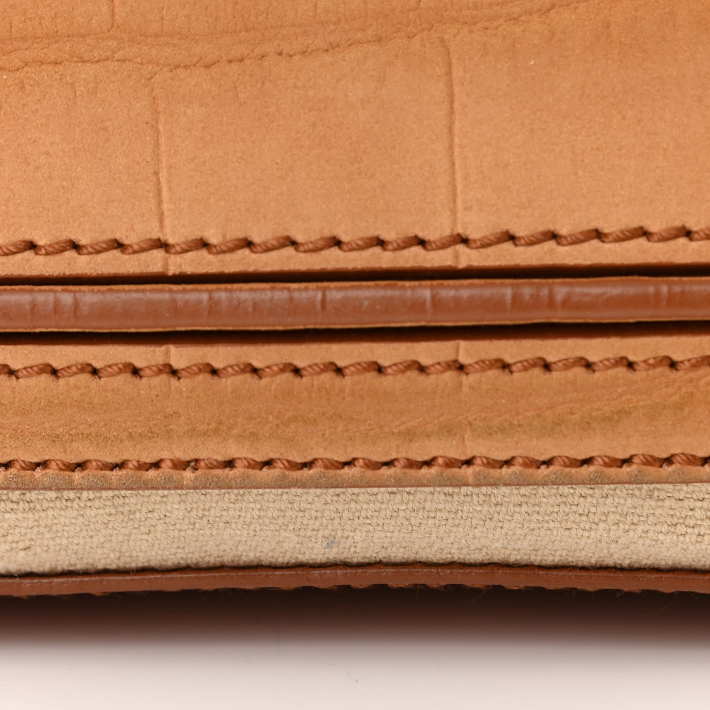 Crocodile Embossed Nubuck Calfskin Medium Muse Two Tote Tan