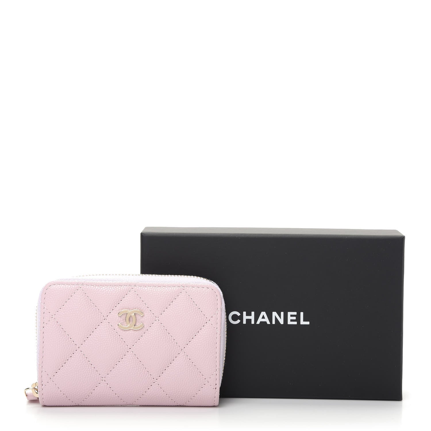 Chanel Caviar Quilted Zip Coin Purse Light Pink 8 of 8