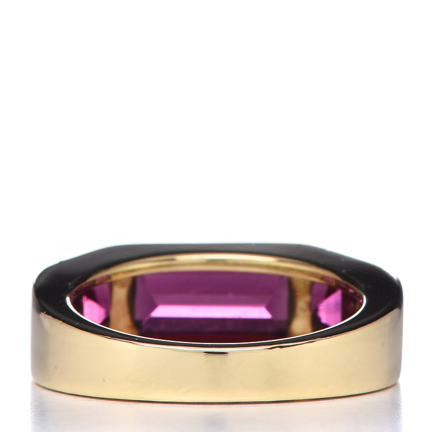 Tiffany 18K Yellow Gold Rubellite Paloma's Studio Baguette Three-Stone Ring 50 5.5 4 of 6
