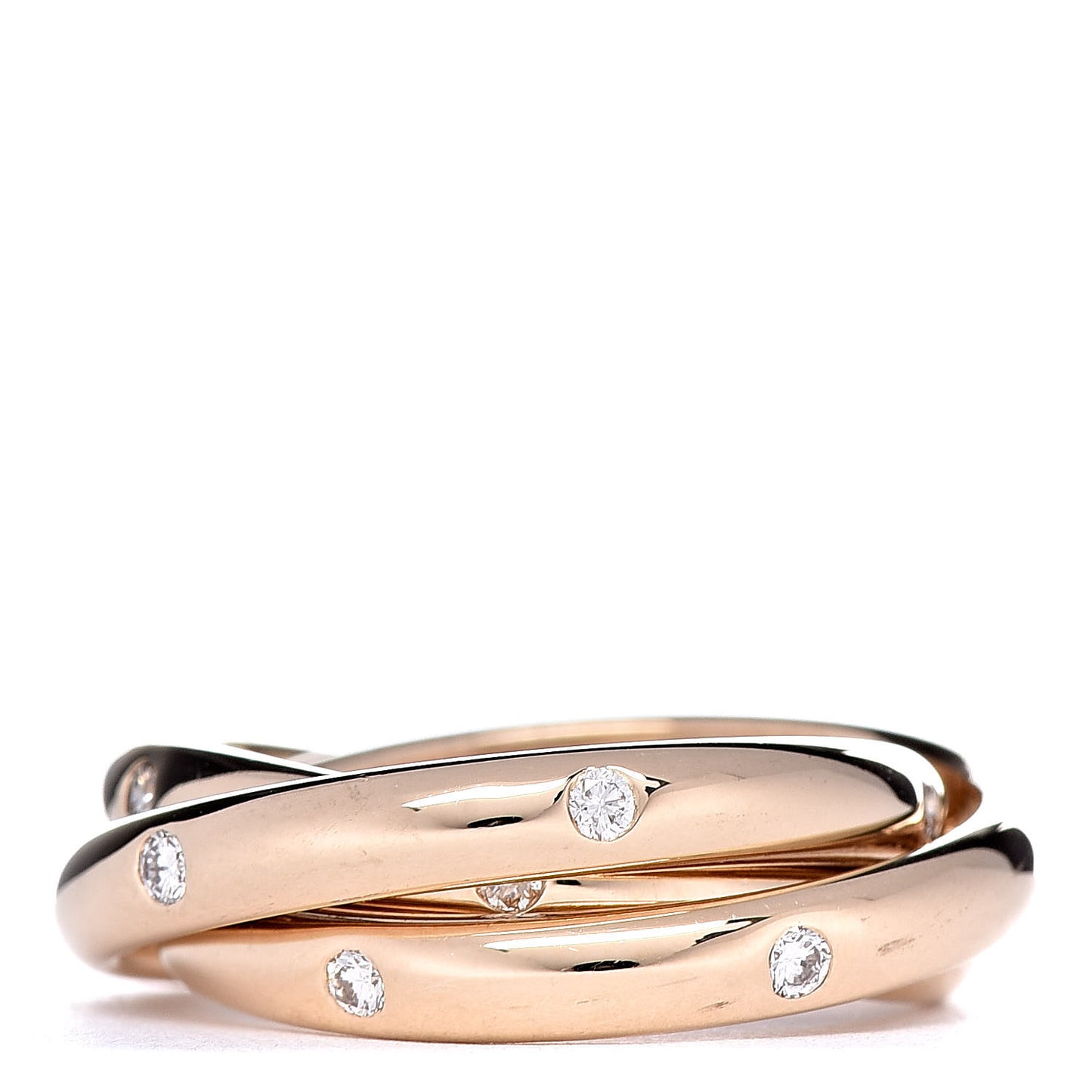18K Yellow Gold Diamond Constellation Trinity Ring 49 4.75