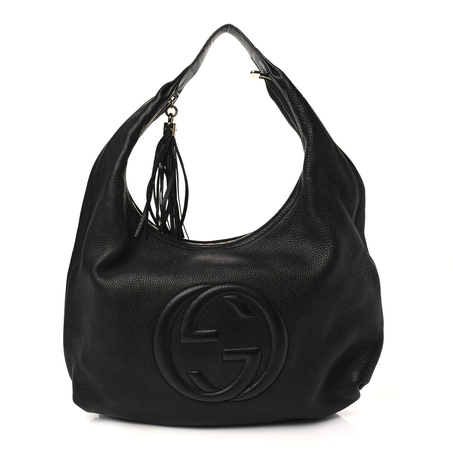 Pebbled Calfskin Soho Hobo Black