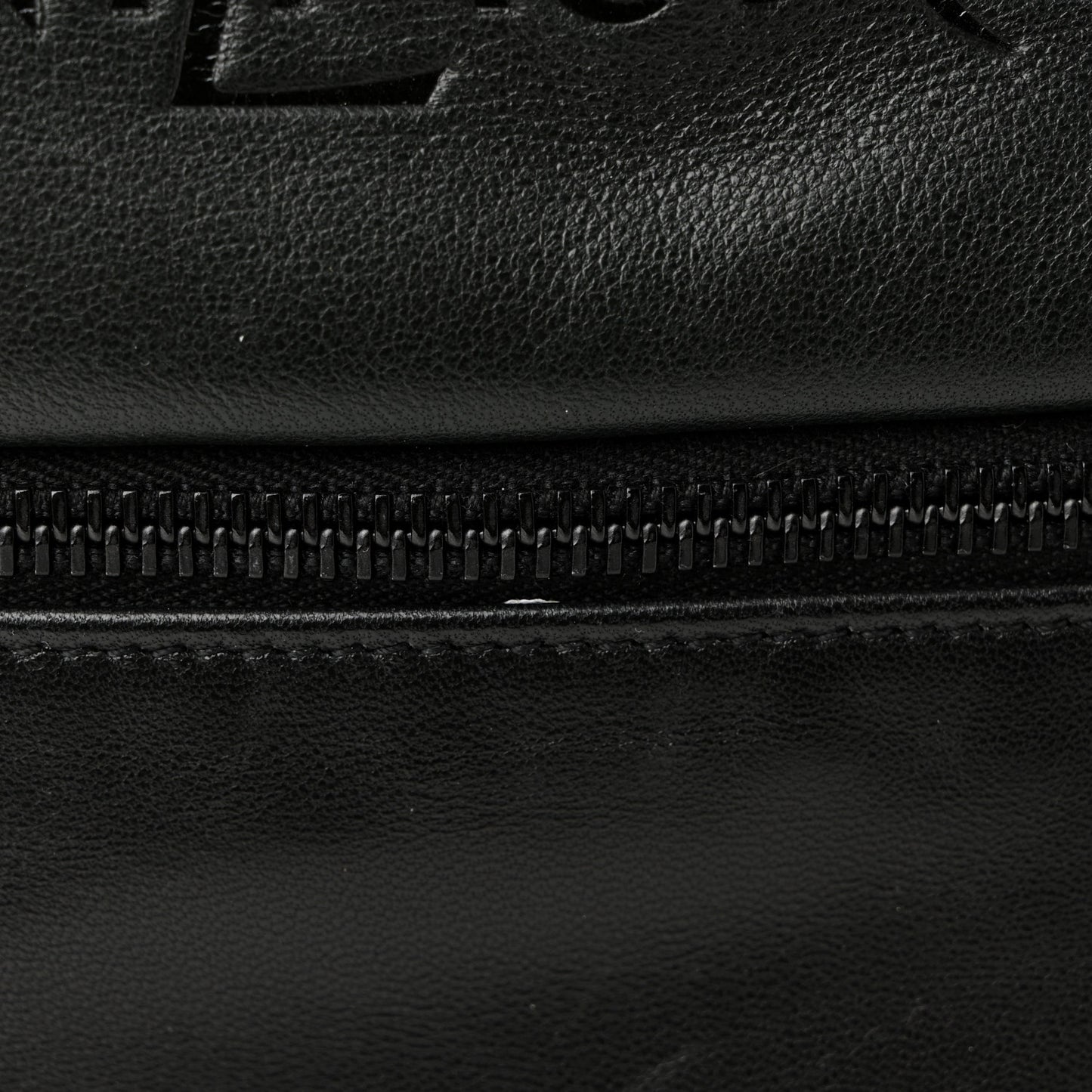 Lambskin Logo Debossed Backpack Black