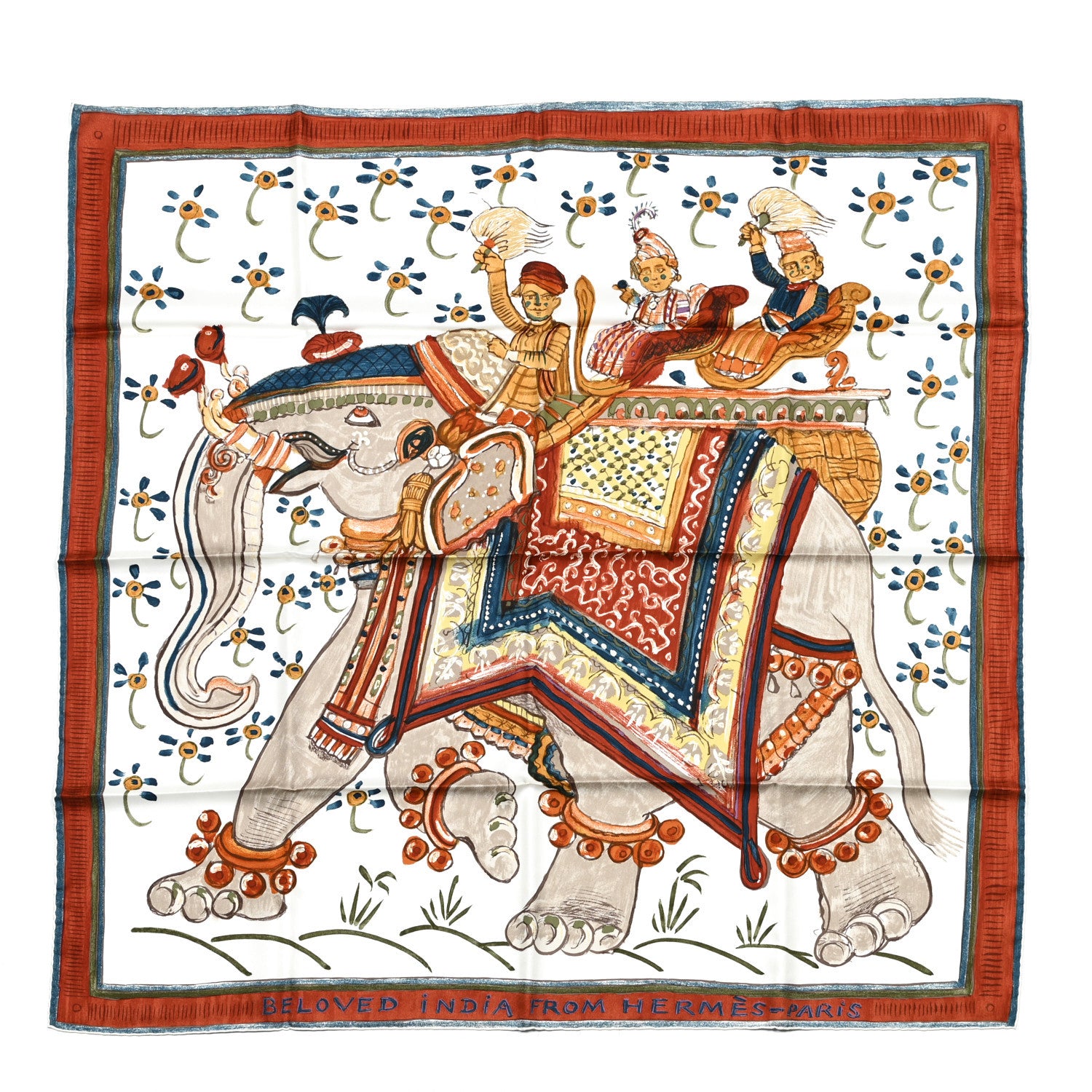 Hermes Silk Beloved India Scarf 90 1 of 3