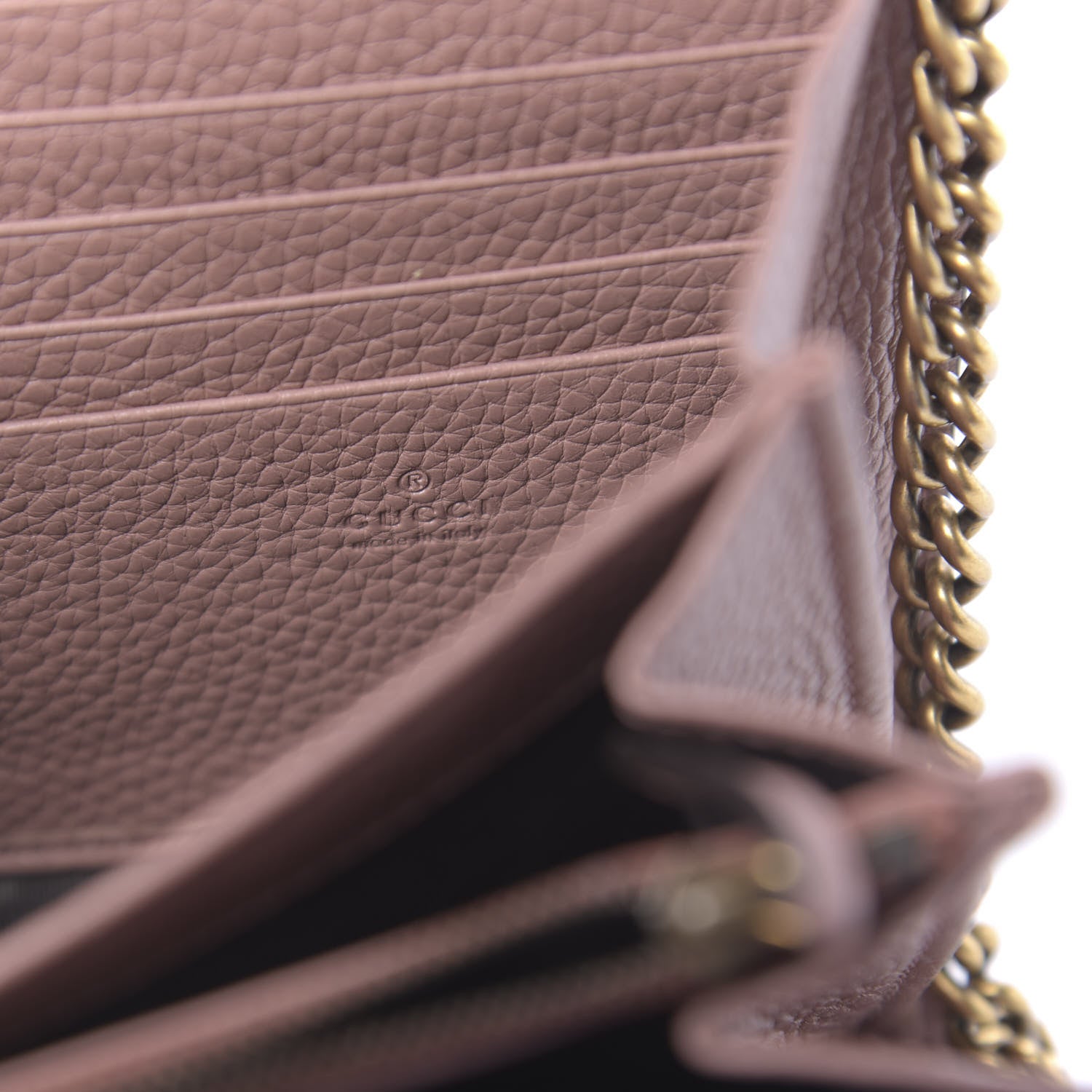 Gucci Cellarius Calfskin GG Marmont Chain Wallet Rosy Phard 6 of 11