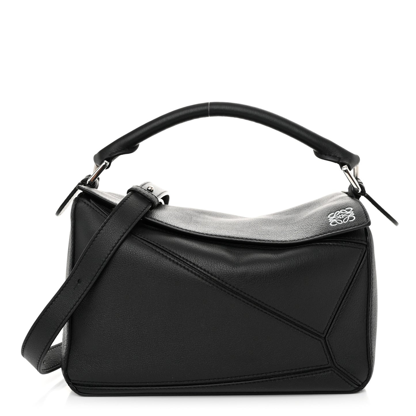 Calfskin Small Puzzle Bag Black