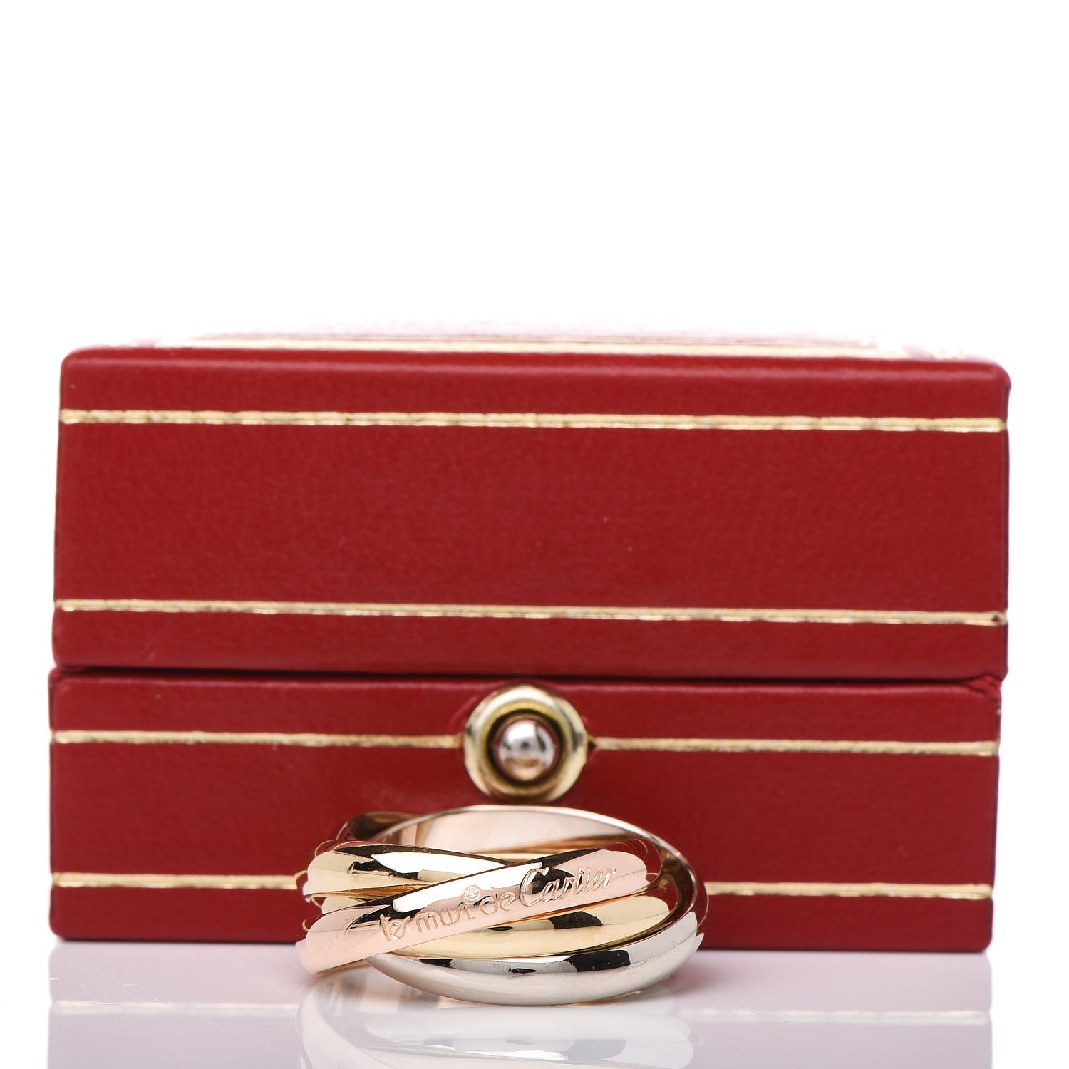 Cartier 18K Pink Yellow White Gold Les Must De Trinity 5 Band Ring 49 4.75 5 of 5