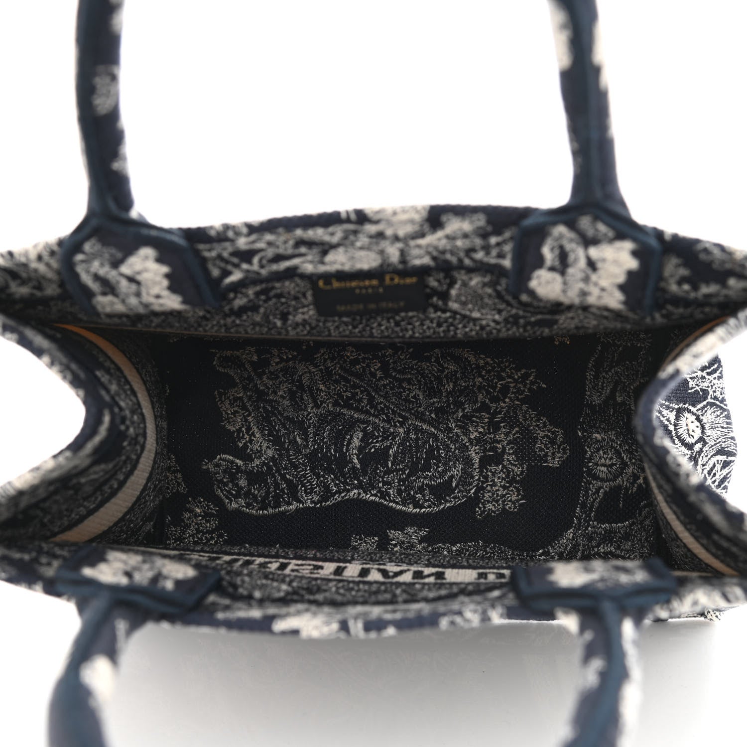 Christian Dior Canvas Embroidered Small Dioriviera Toile De Jouy Book Tote Blue 5 of 10