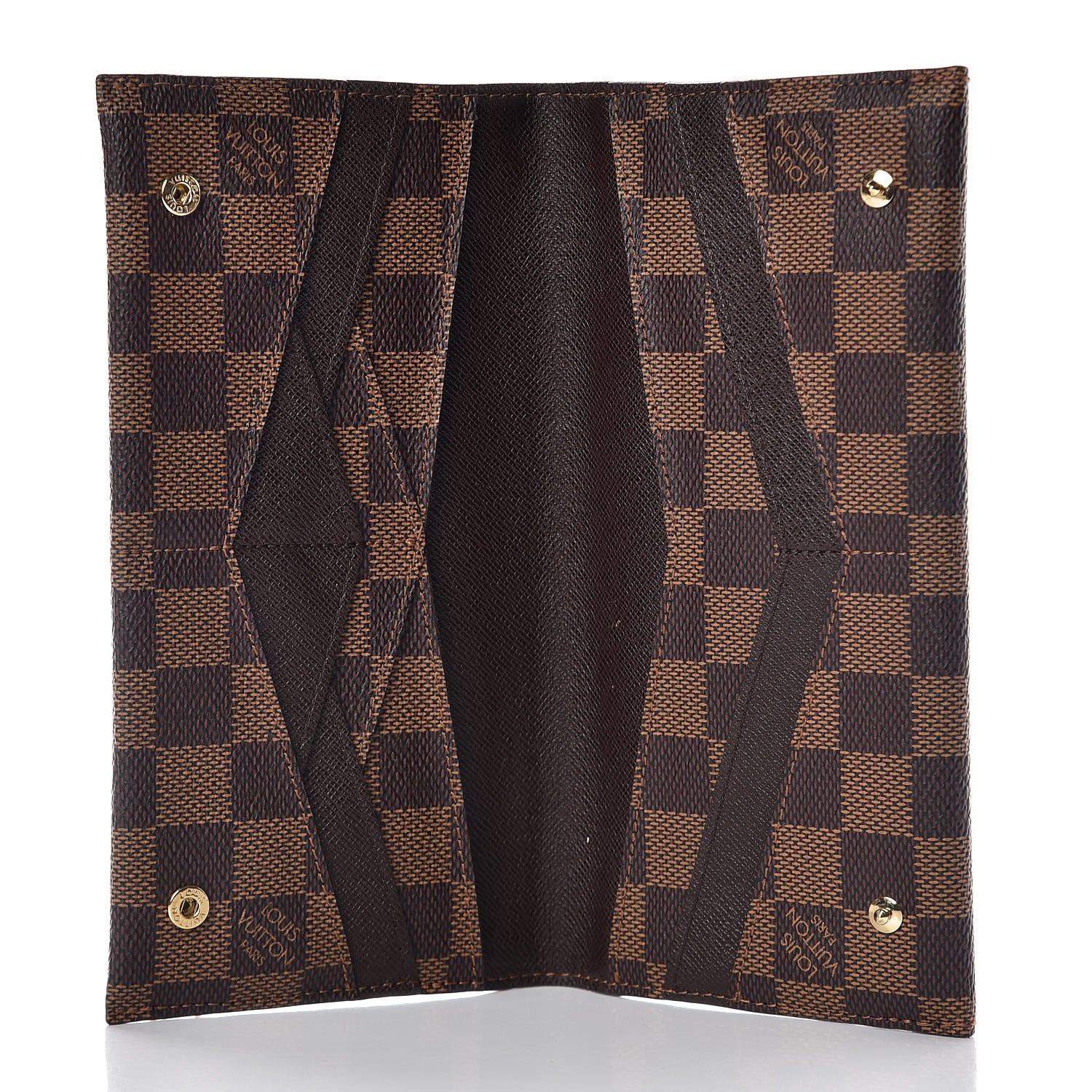 Louis Vuitton Damier Ebene Long Origami Wallet 7 of 8