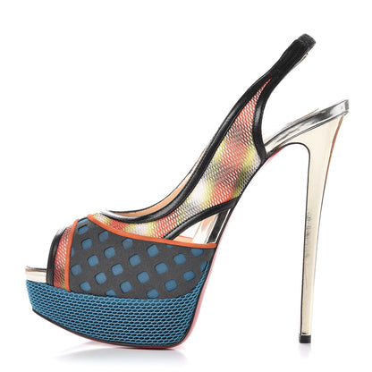 Christian Louboutin Fishnet Shiny Calfskin Marinadentella 150 Pumps 40 Ocean 1 of 9