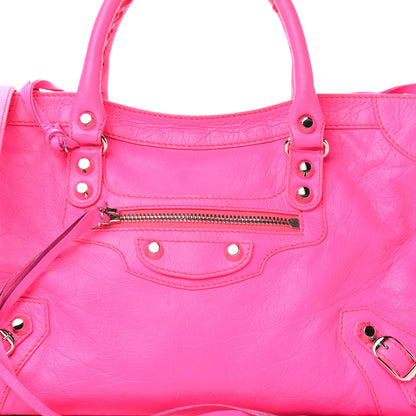 Balenciaga Agneau Classic Silver Hardware S City Rose Fluo 14 of 14