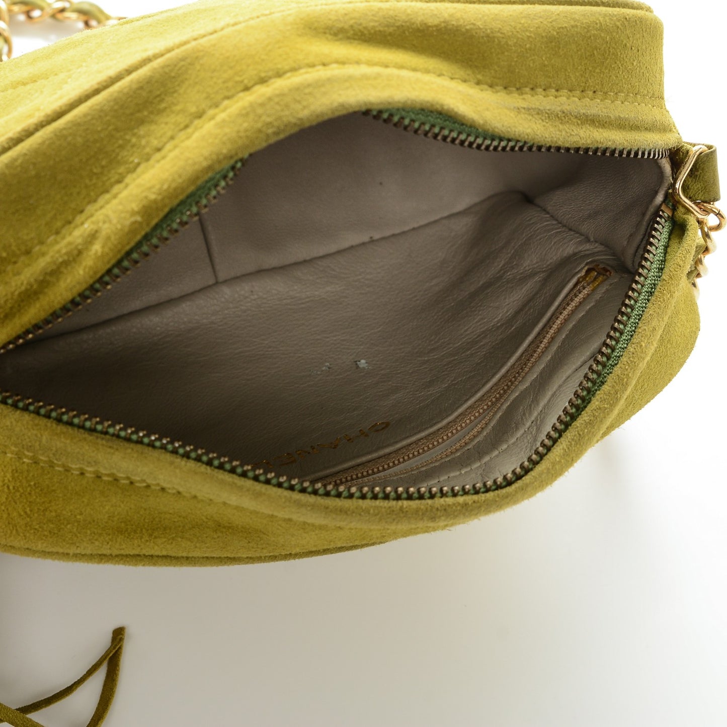 Suede Tassel Camera Case Chartreuse