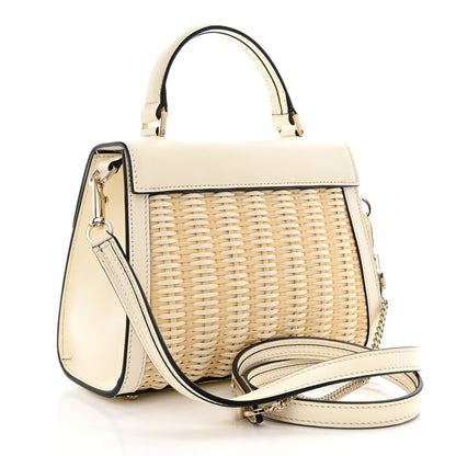 Valentino Garavani Wicker Calfskin Small VSling Top Handle Bag Natural White 3 of 11