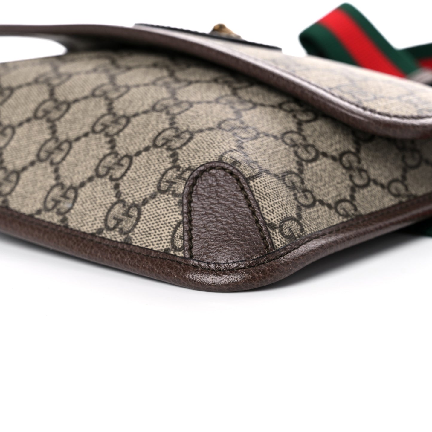 GG Supreme Monogram Neo Vintage Web Belt Bag Brown